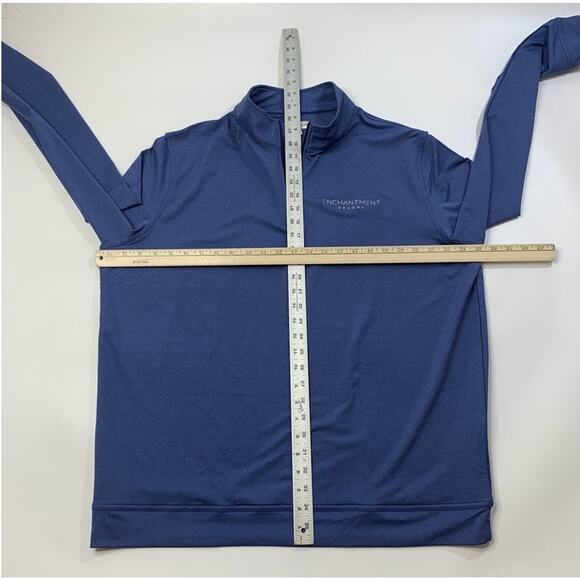 Peter Millar Sweatshirt Mens XL Blue Perth Melange Performance 1/4 Zip Golf LOGO - Picture 5 of 11